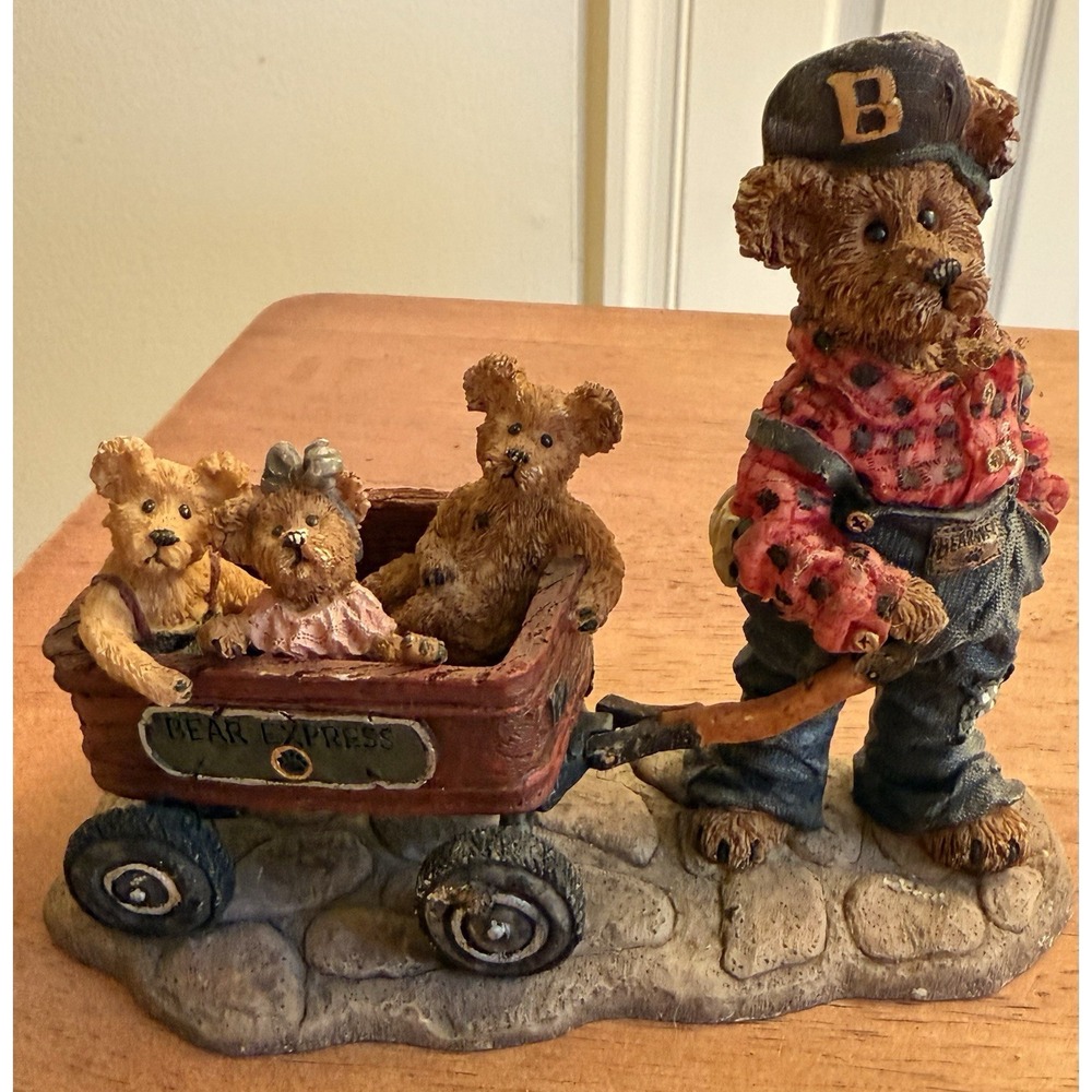 BOYDS BEAR & FRIENDS HUCK AND MANDY ZOE AND ZACK ROLLIN ALONG #227727‎ 1999 VTG